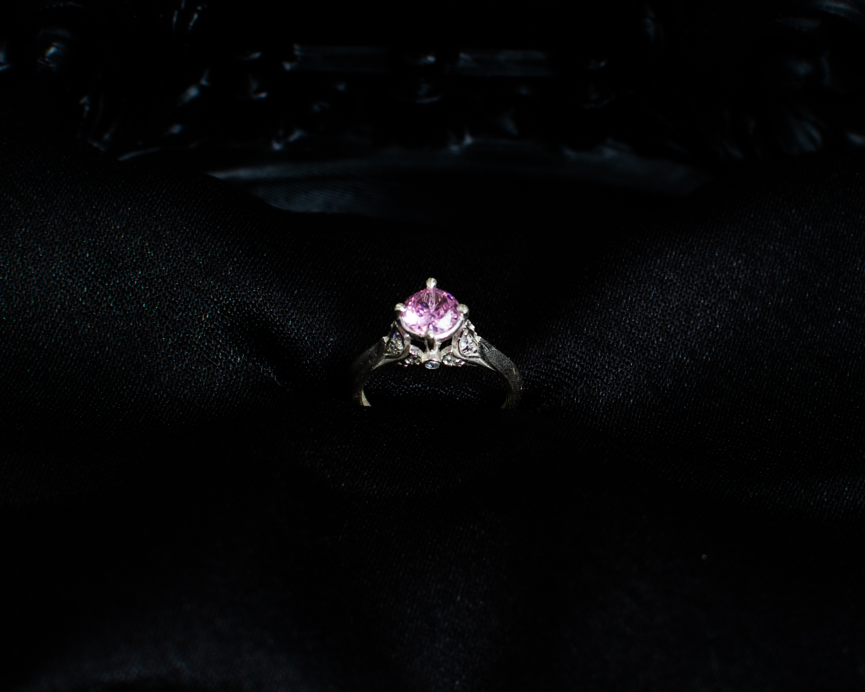 Ring 12 view 2 on black satin