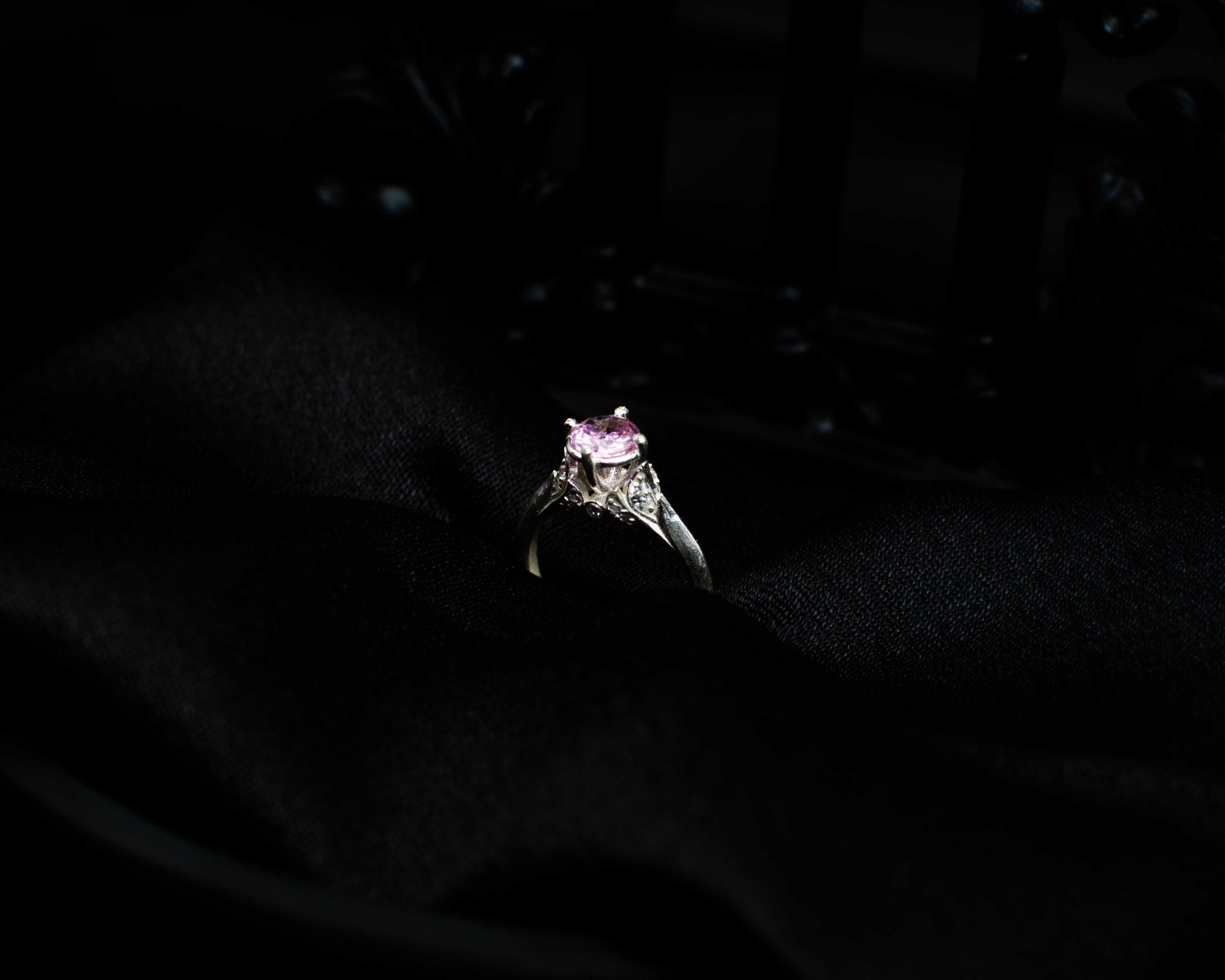 Ring 12 view 3 on black satin