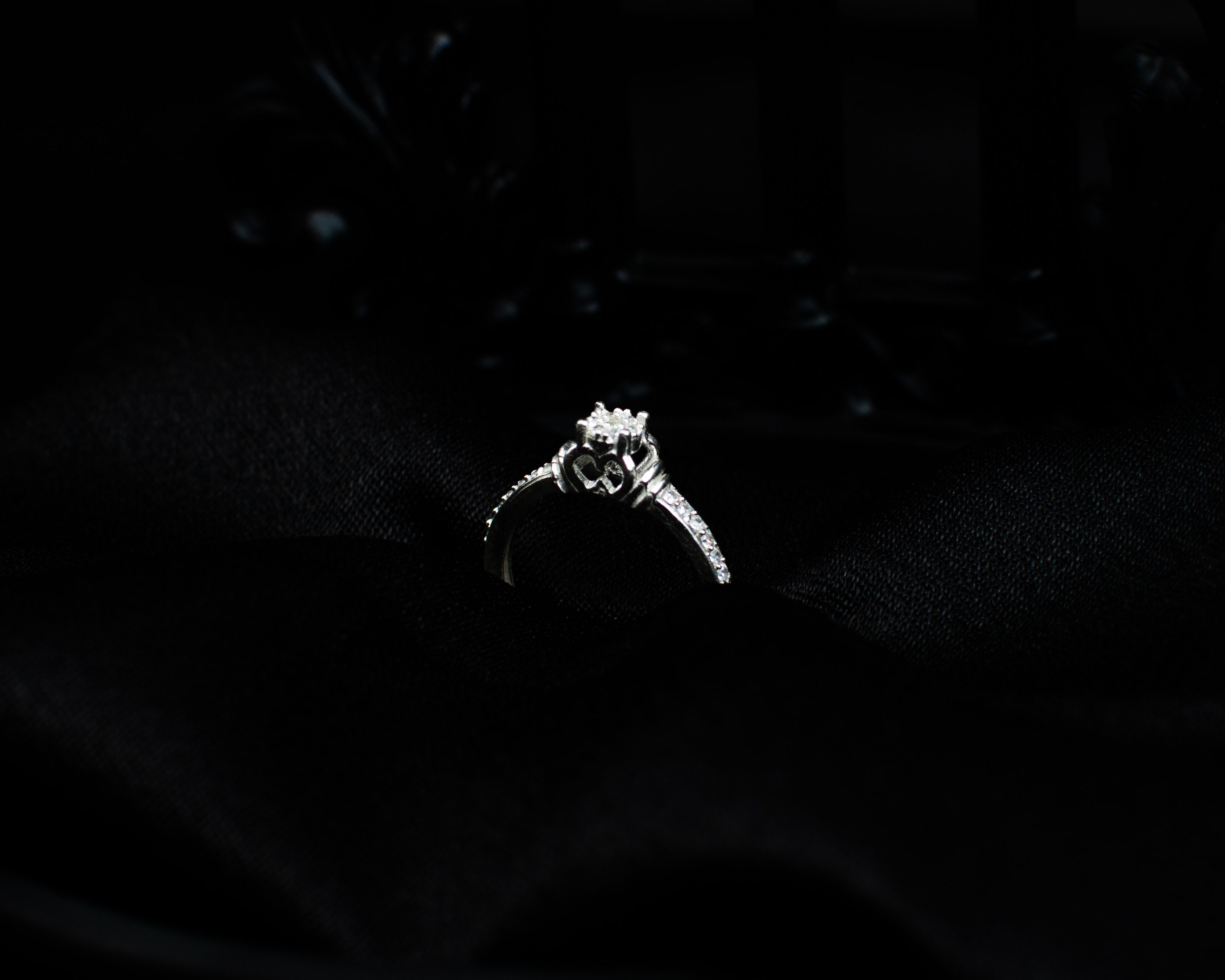 Ring 13 view 2 on black satin