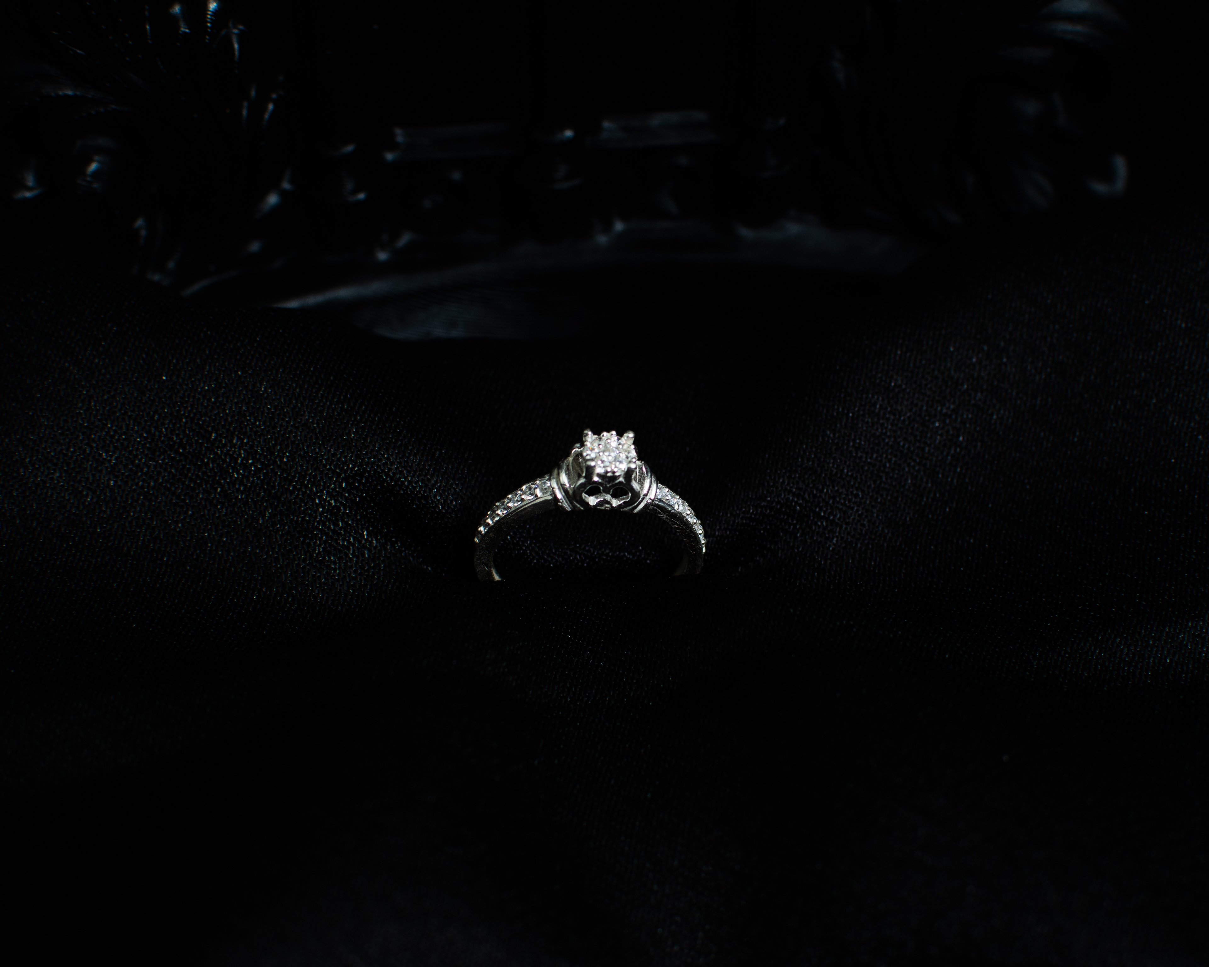 Ring 13 view 1 on black satin