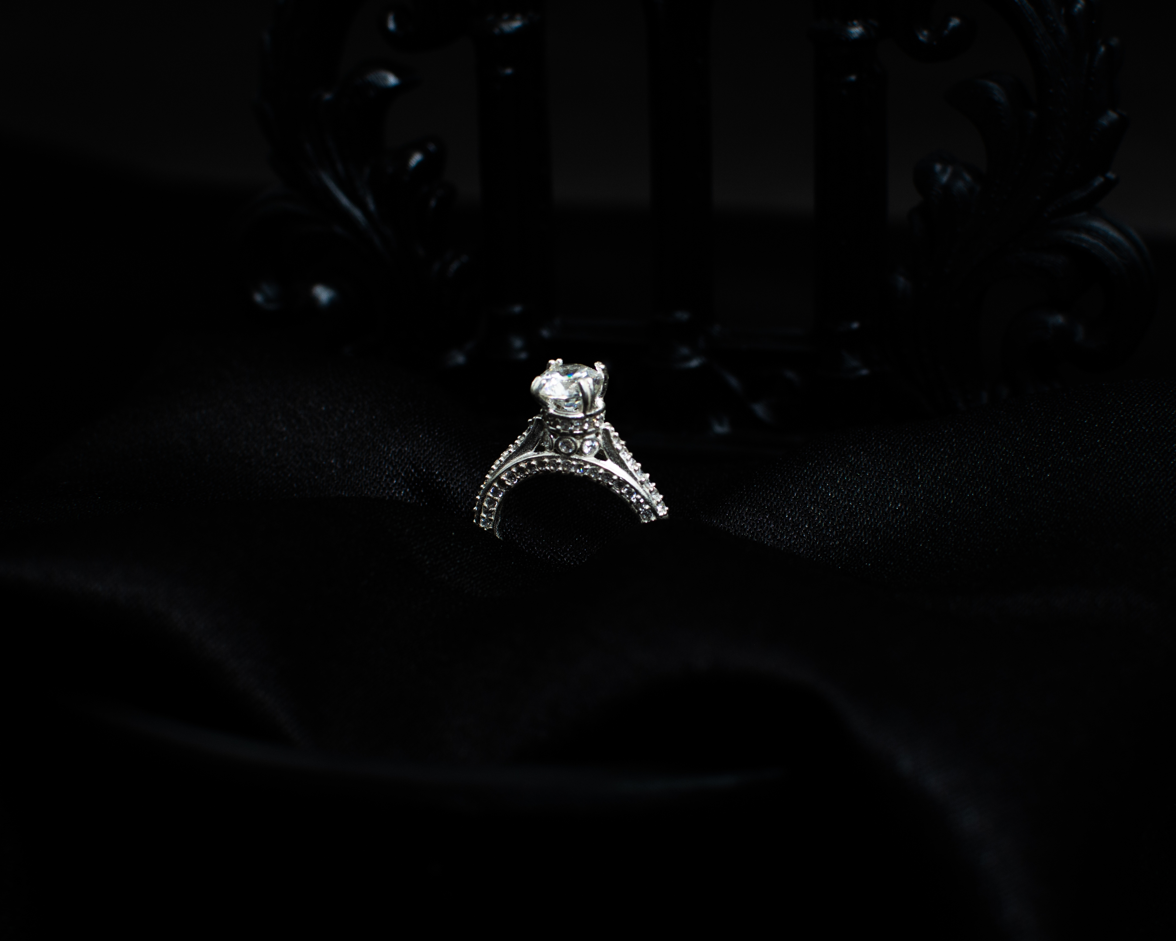 Ring 15 view 3 on black satin