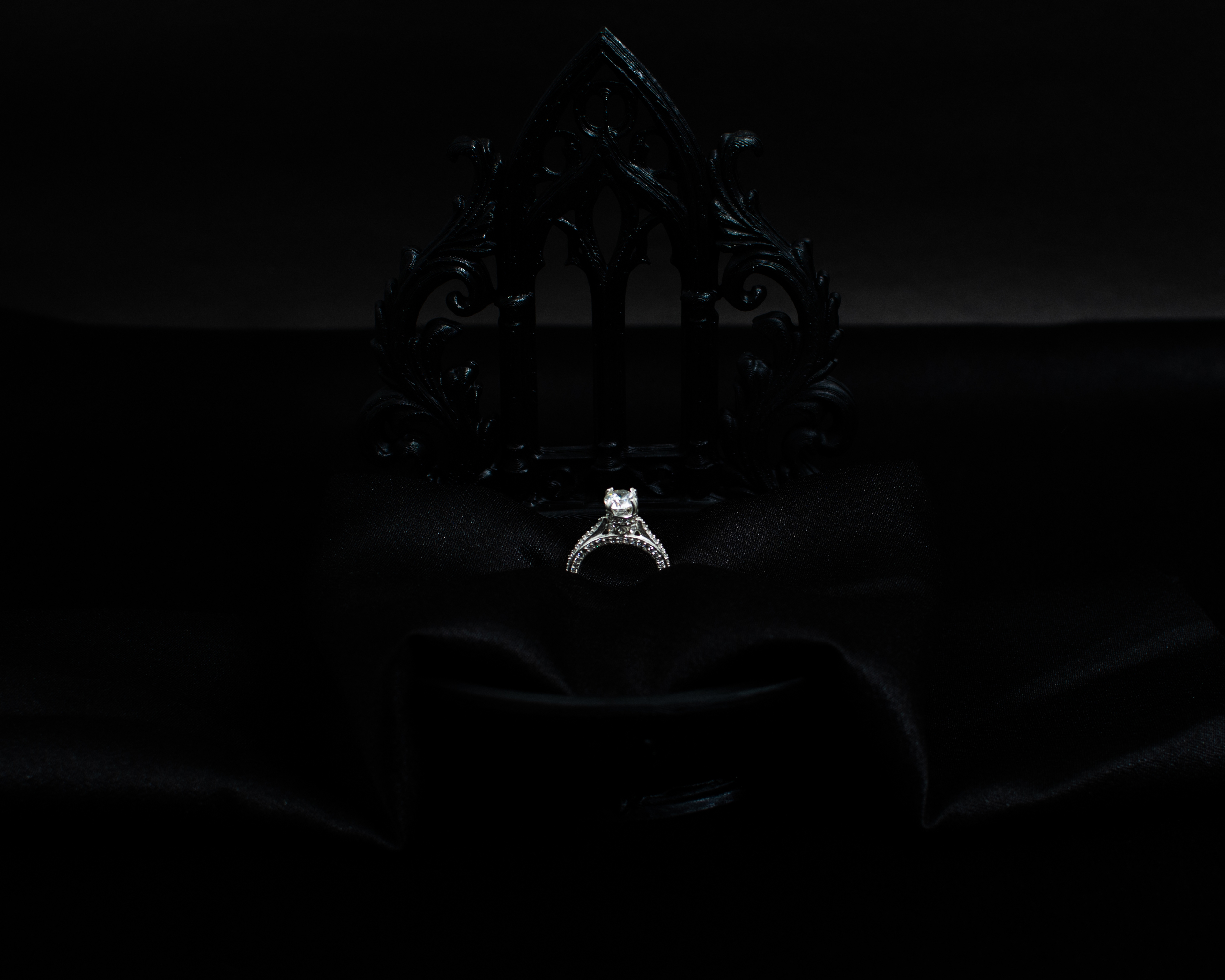 Ring 15 view 1 on black satin