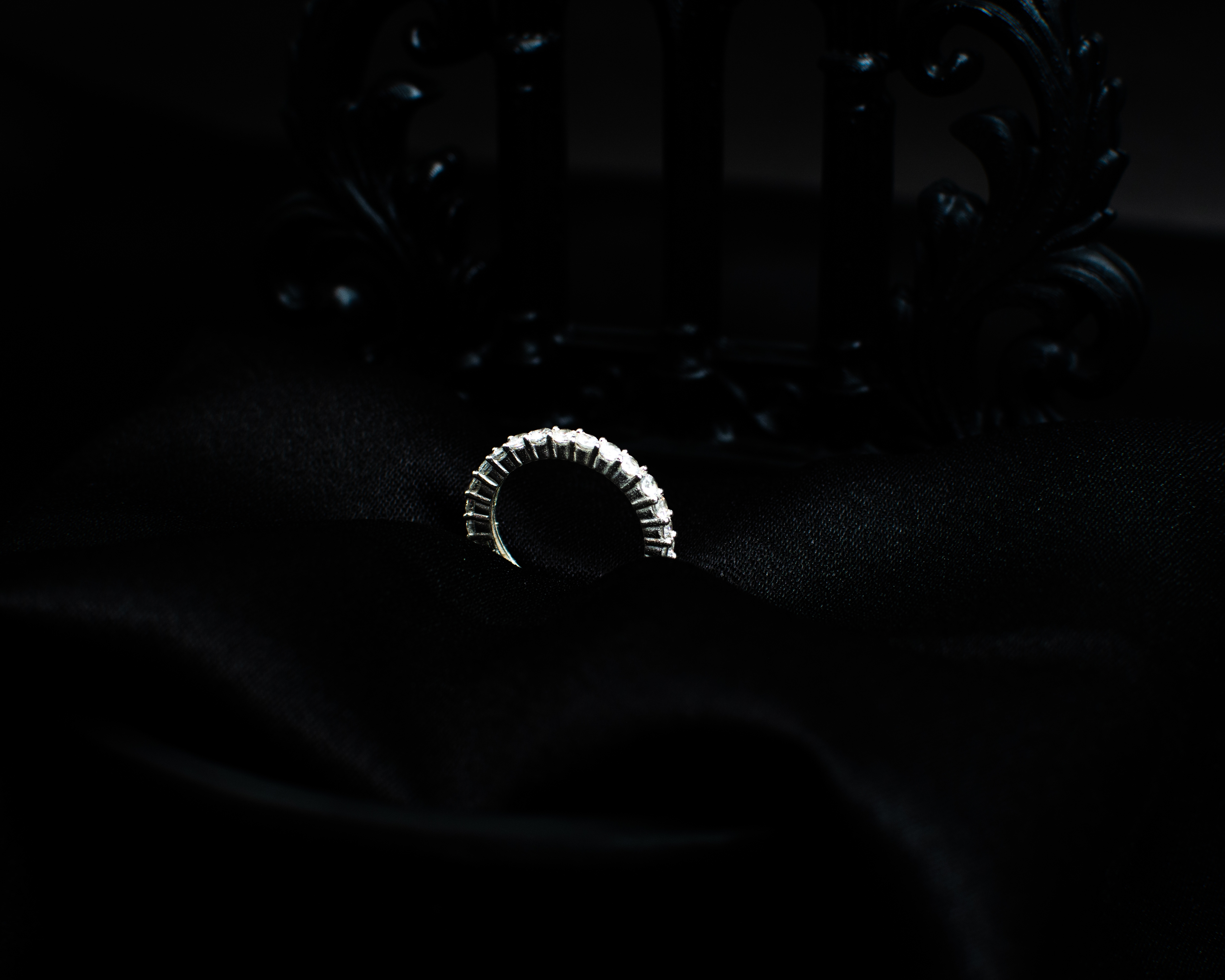 Ring 16 view 3 on black satin