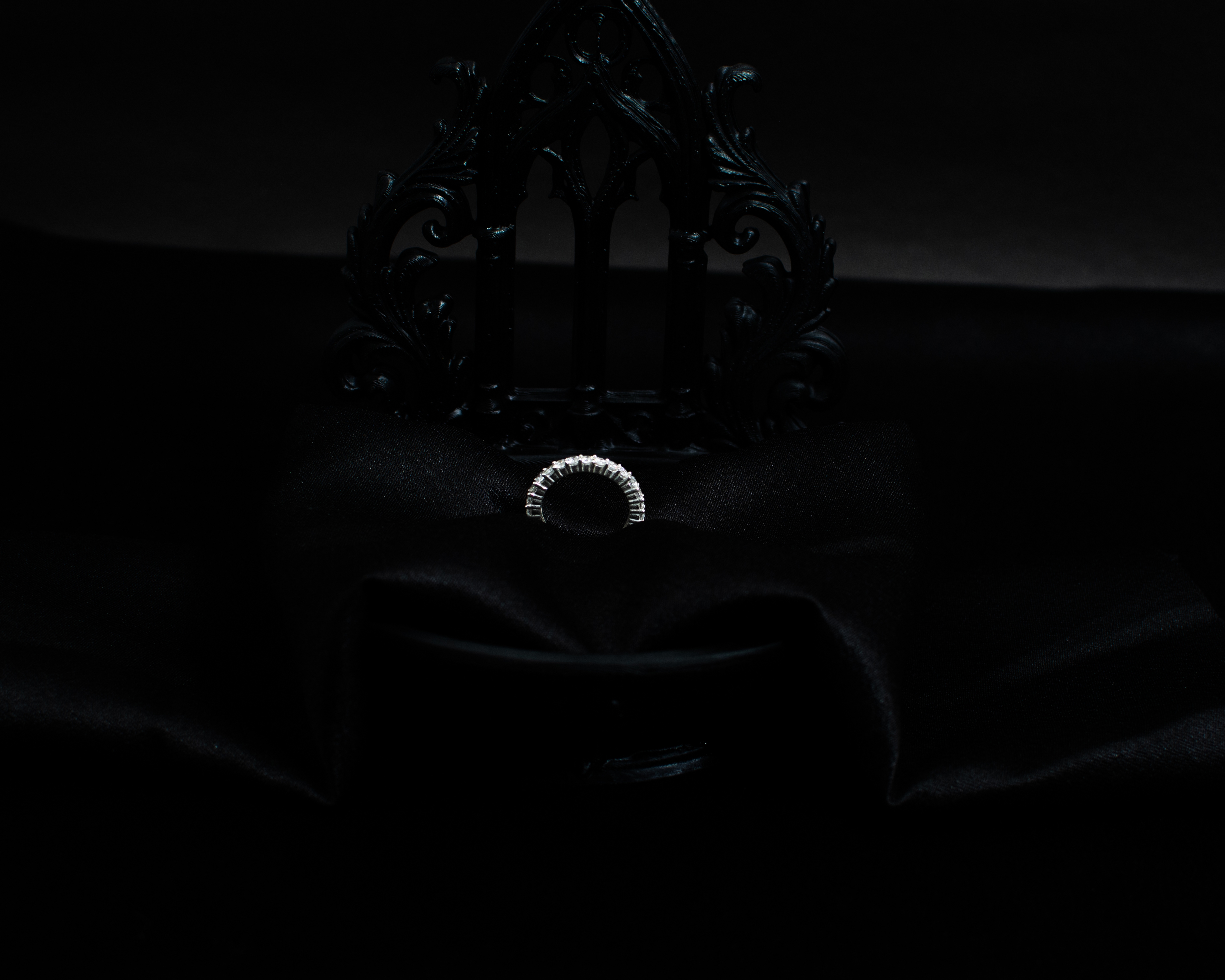 Ring 16 view 1 on black satin