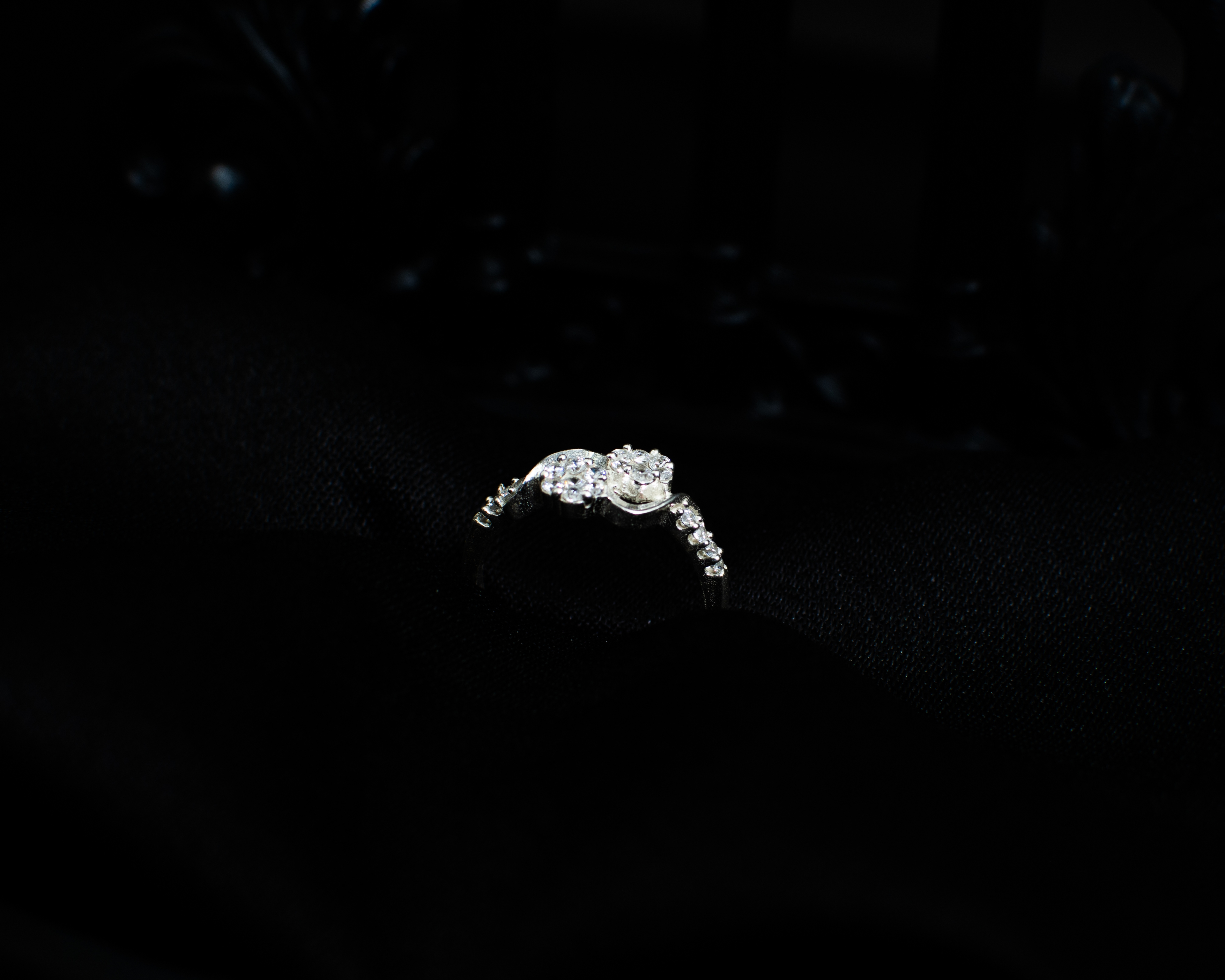 Ring 17 view 3 on black satin