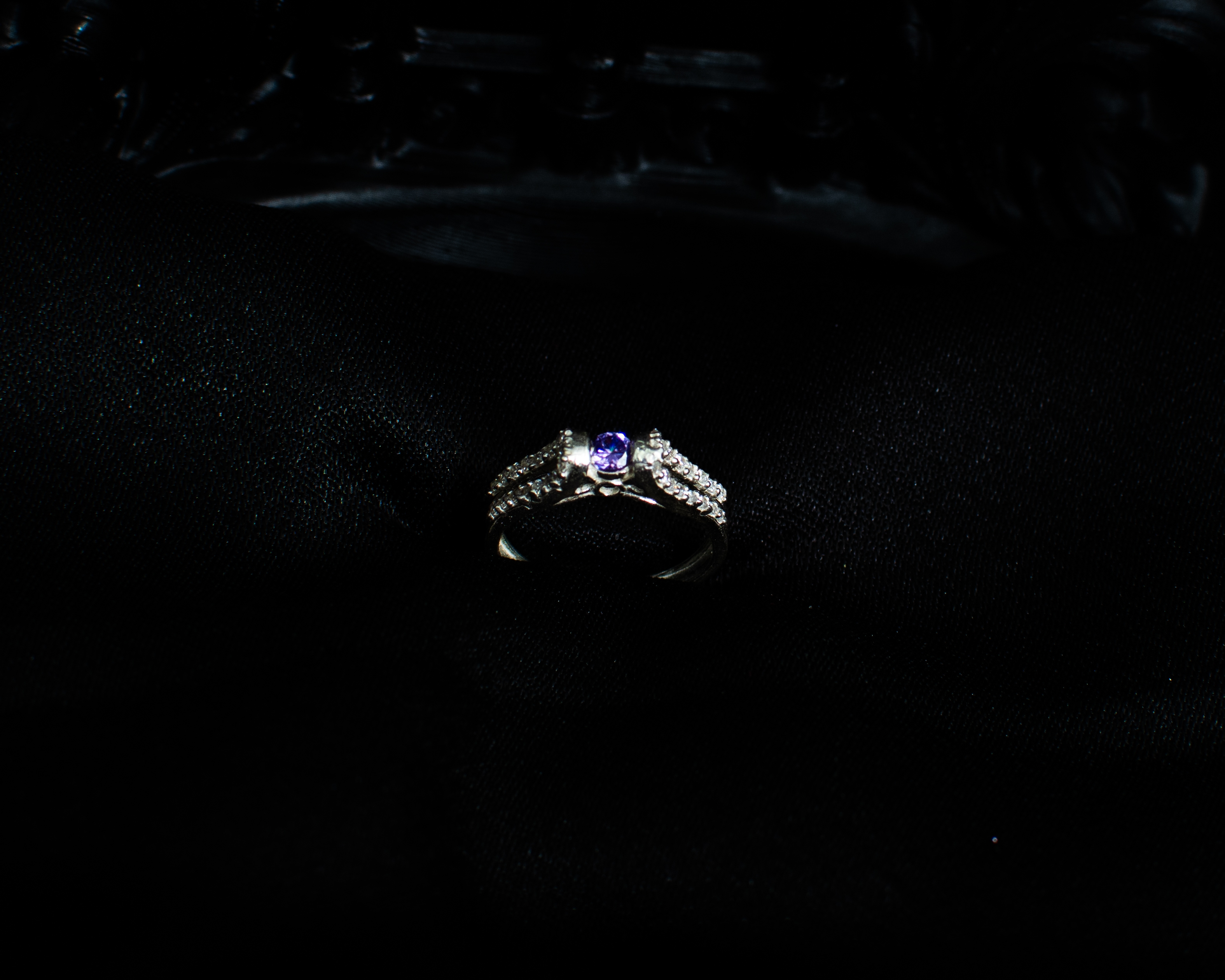 Ring 18 view 2 on black satin