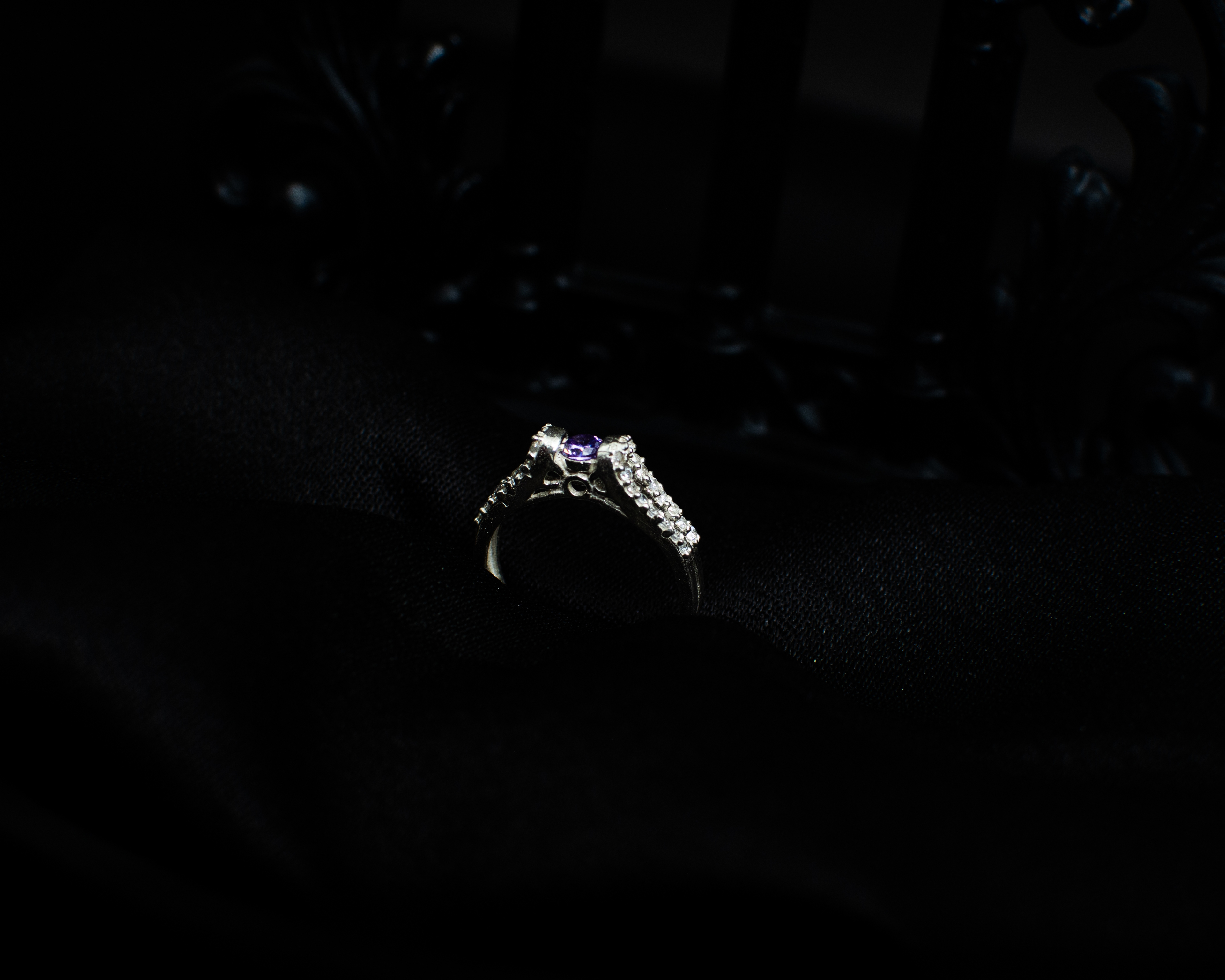 Ring 18 view 3 on black satin
