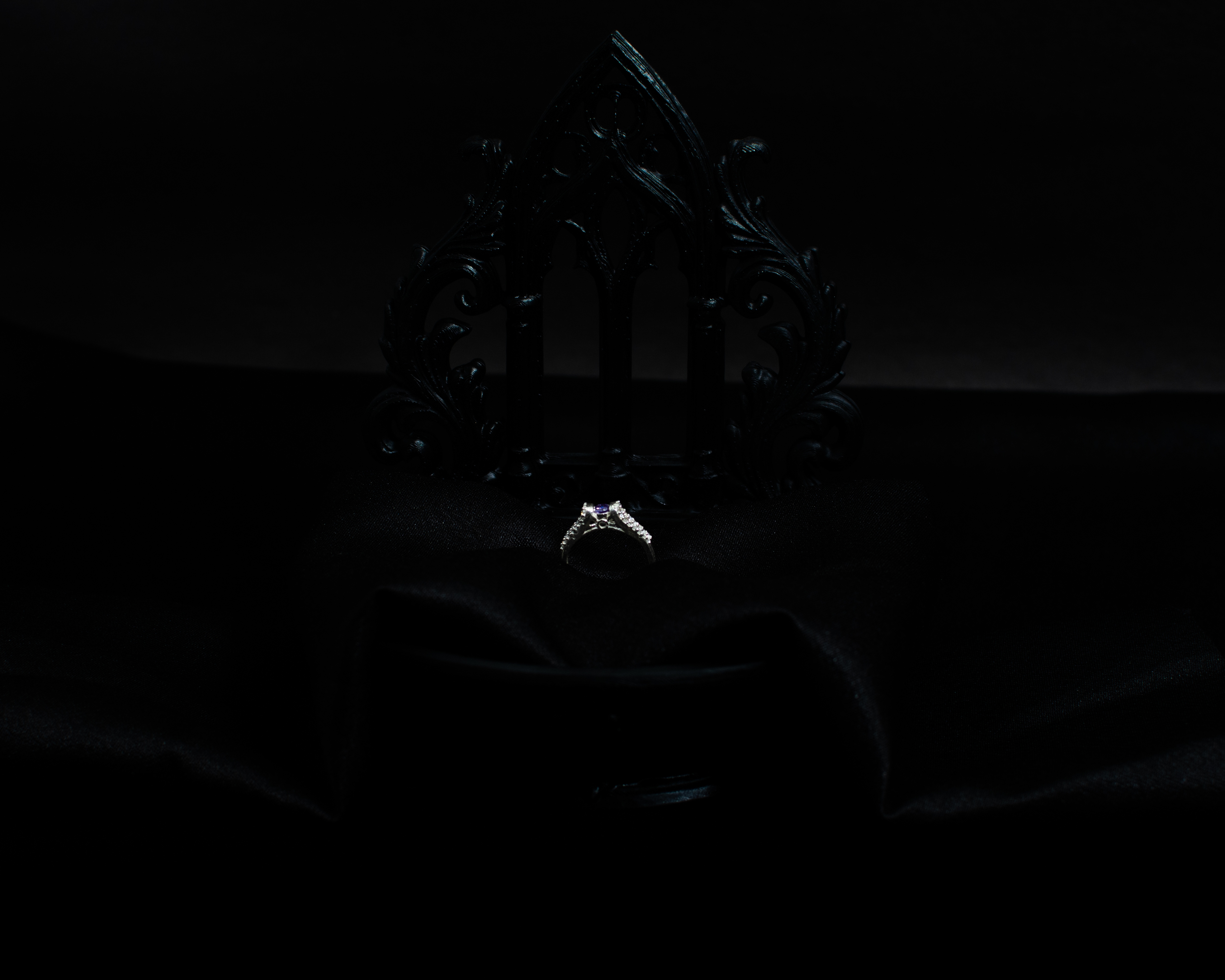 Ring 18 view 1 on black satin