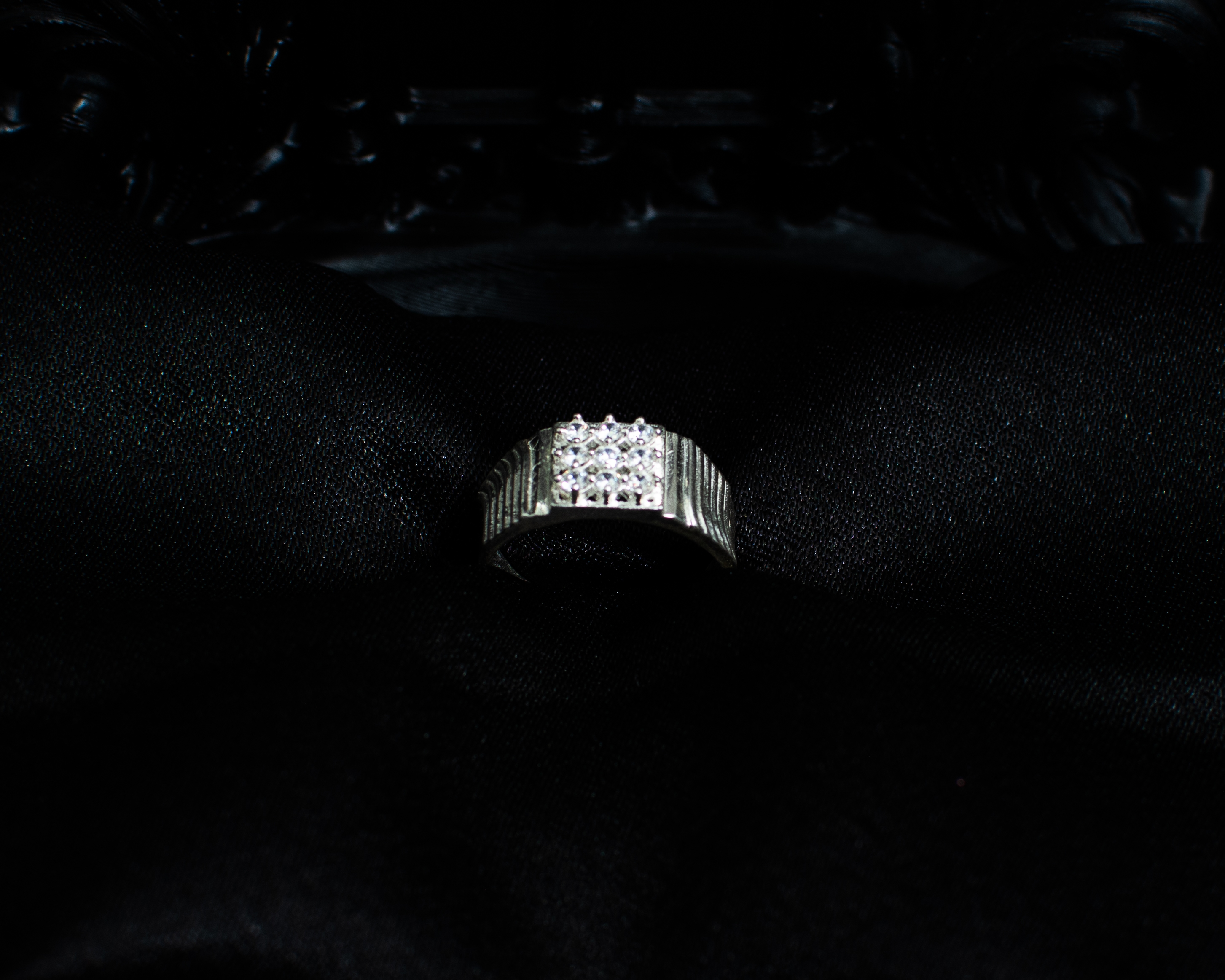 Ring 2 view 1 on black satin