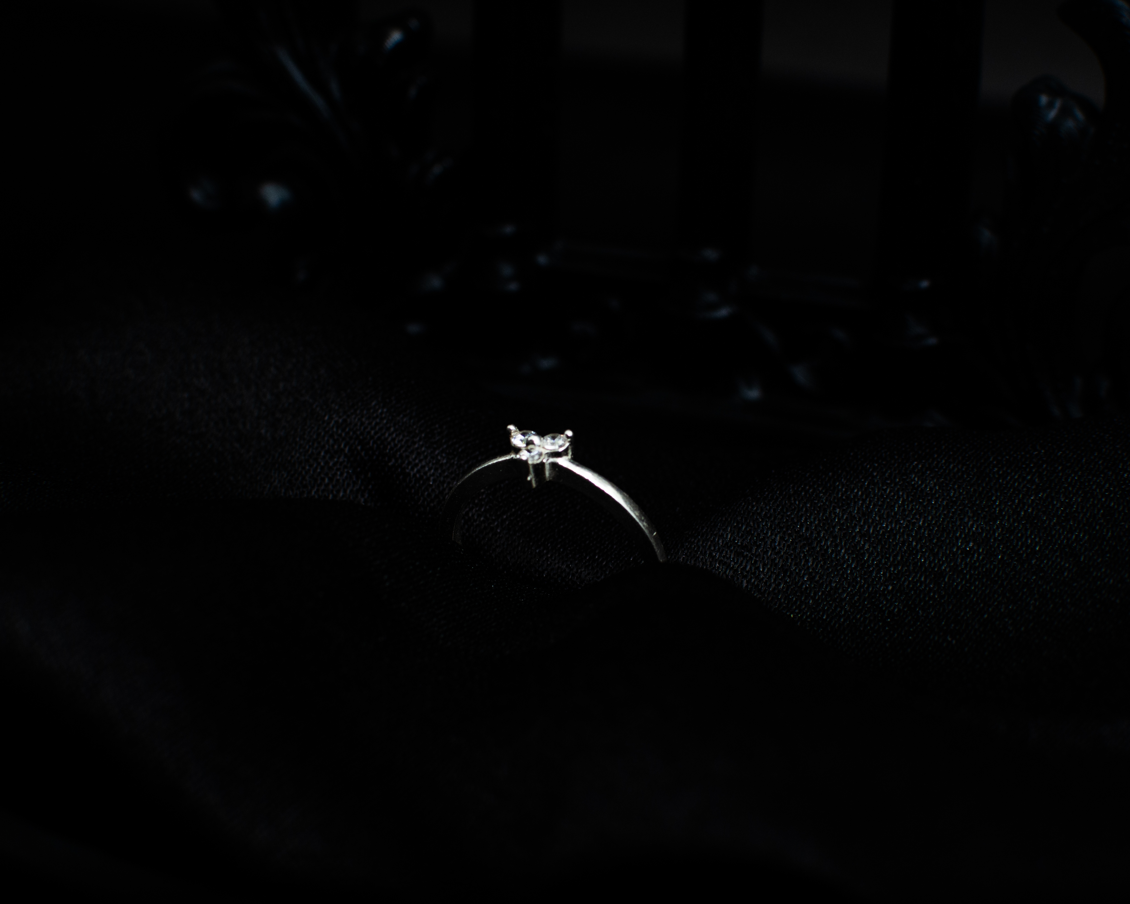 Ring 22 view 2 on black satin