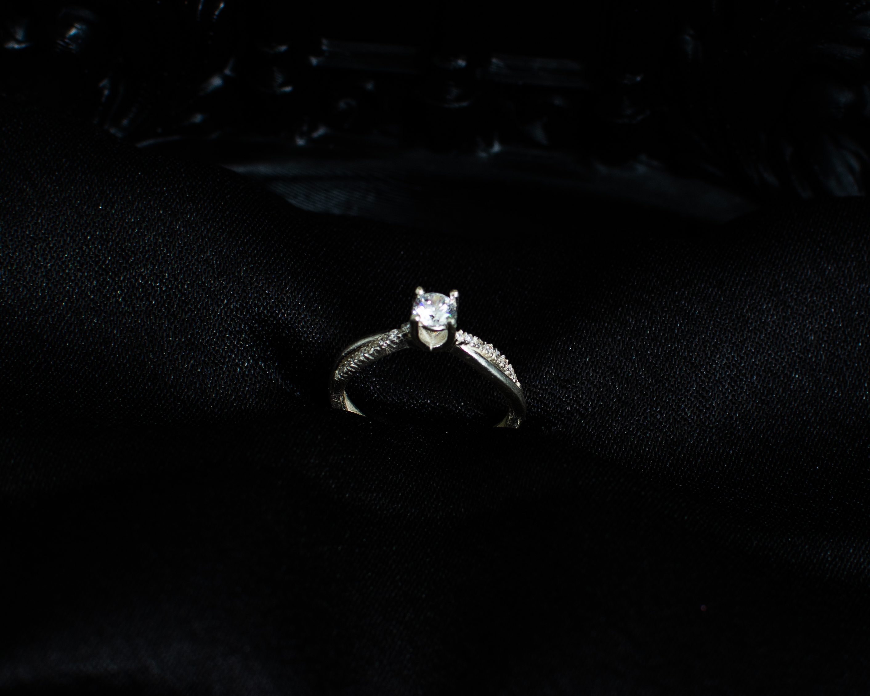 Ring 7 view 2 on black satin