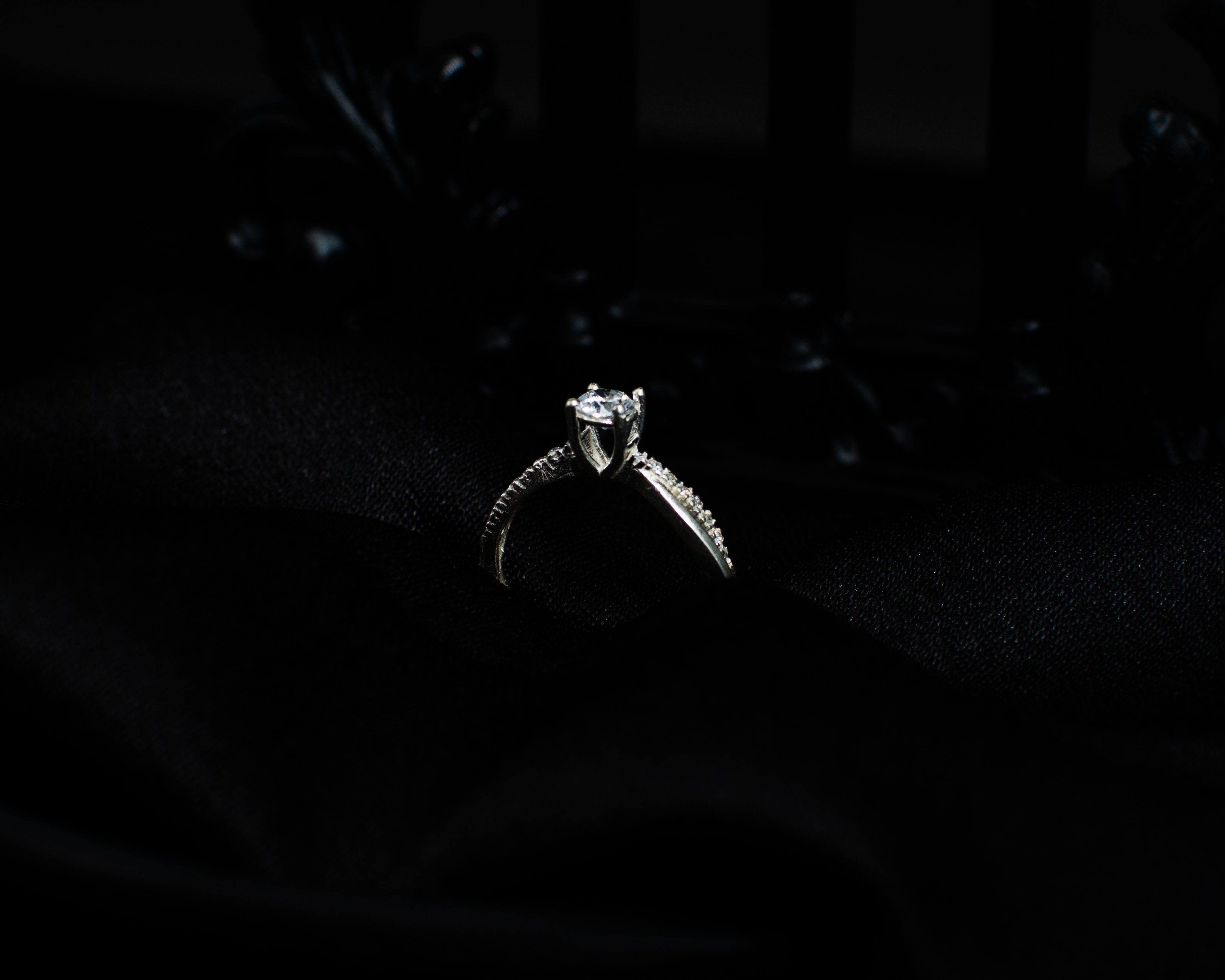 Ring 7 view 3 on black satin