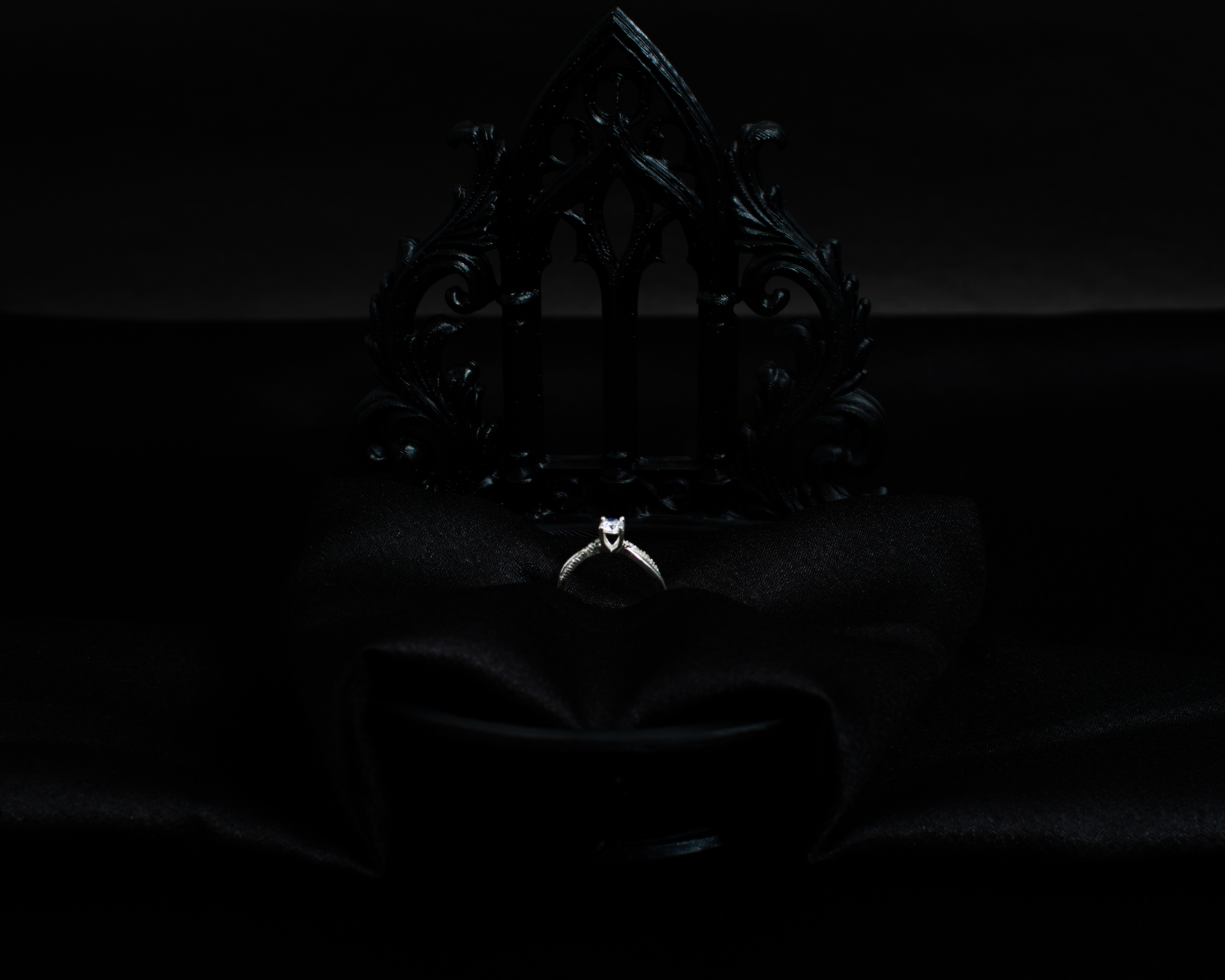 Ring 7 view 1 on black satin