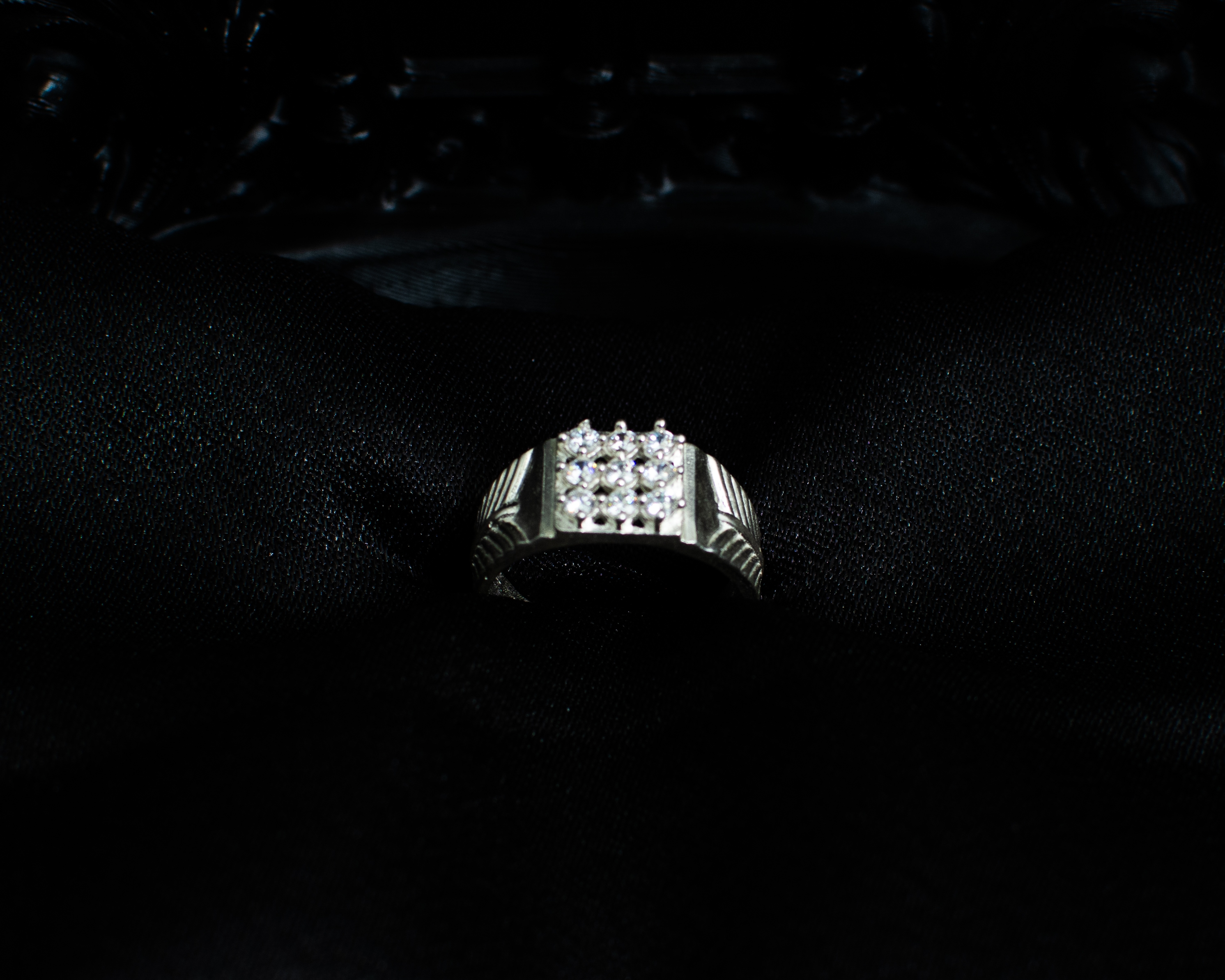 Ring 9 view 2 on black satin