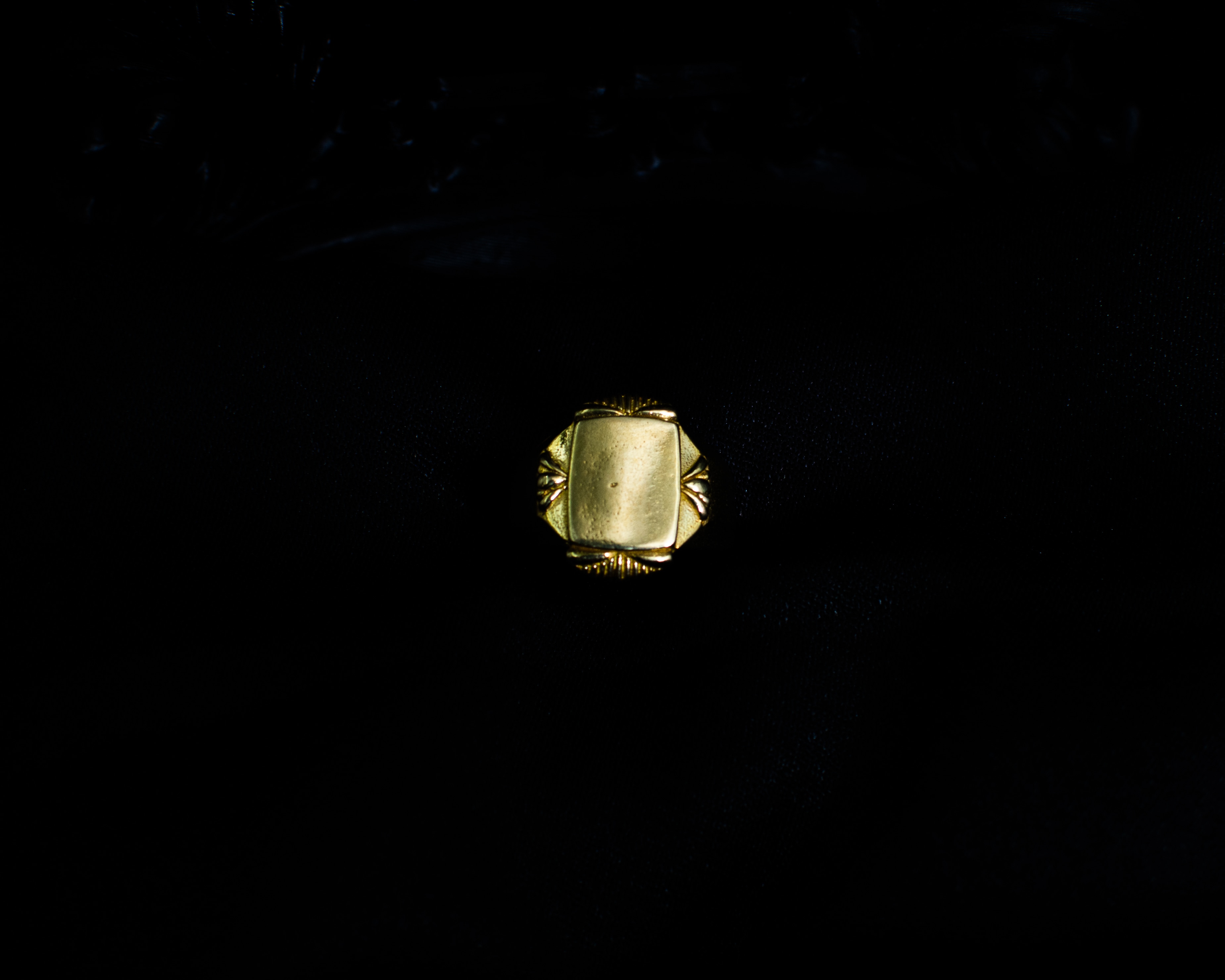 Panchadhatu Signet Ring 4 main view on black satin