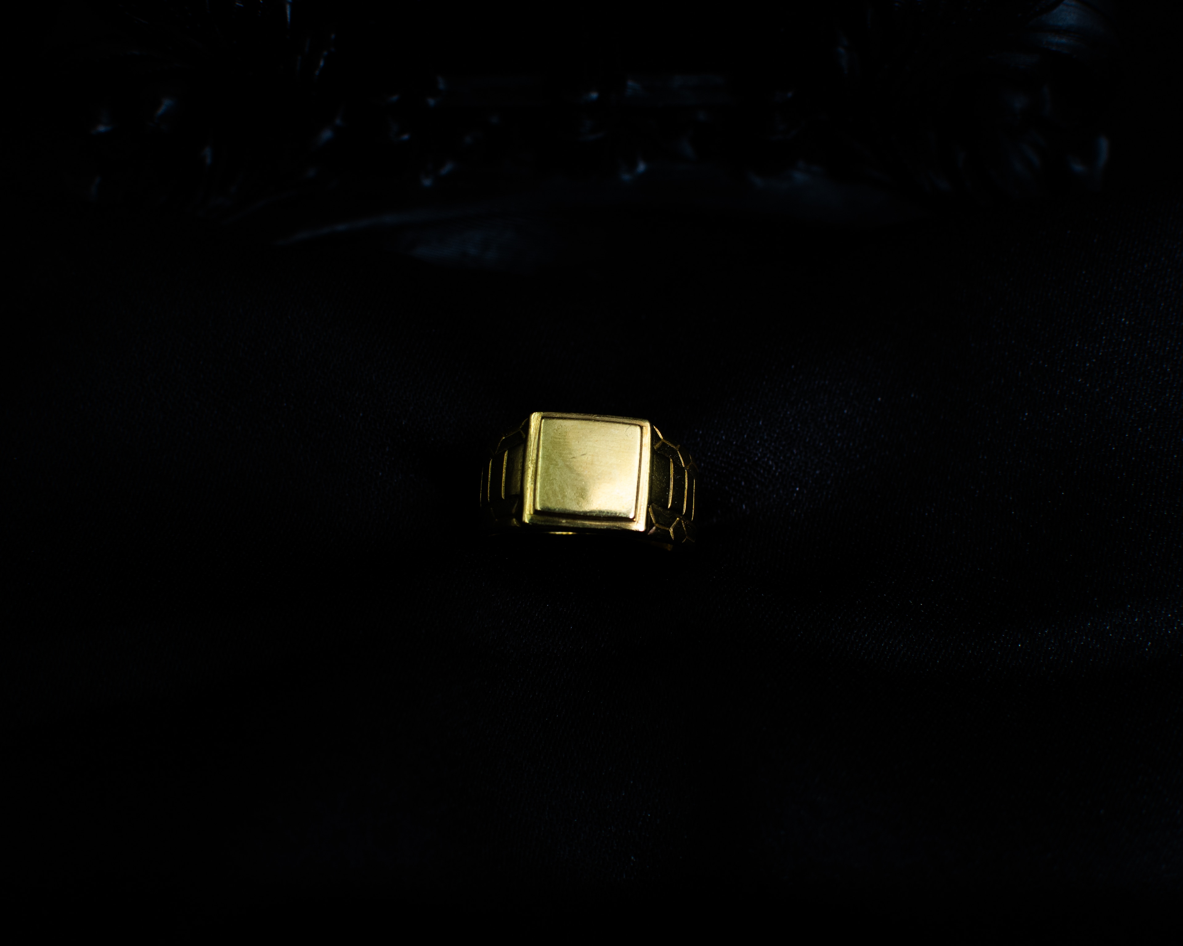Panchadhatu Signet Ring 6 main view on black satin