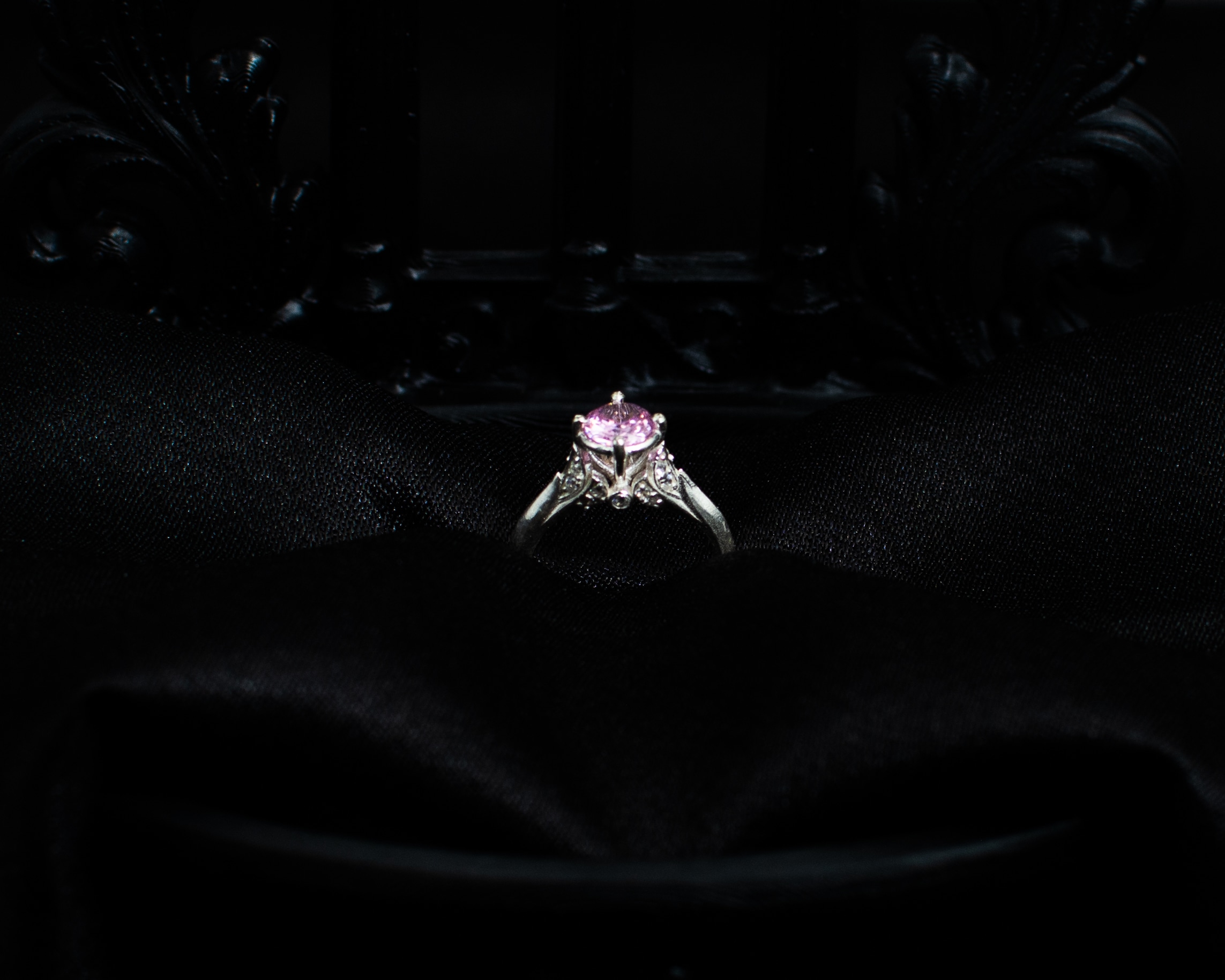 Ring 12 view 1 on black satin