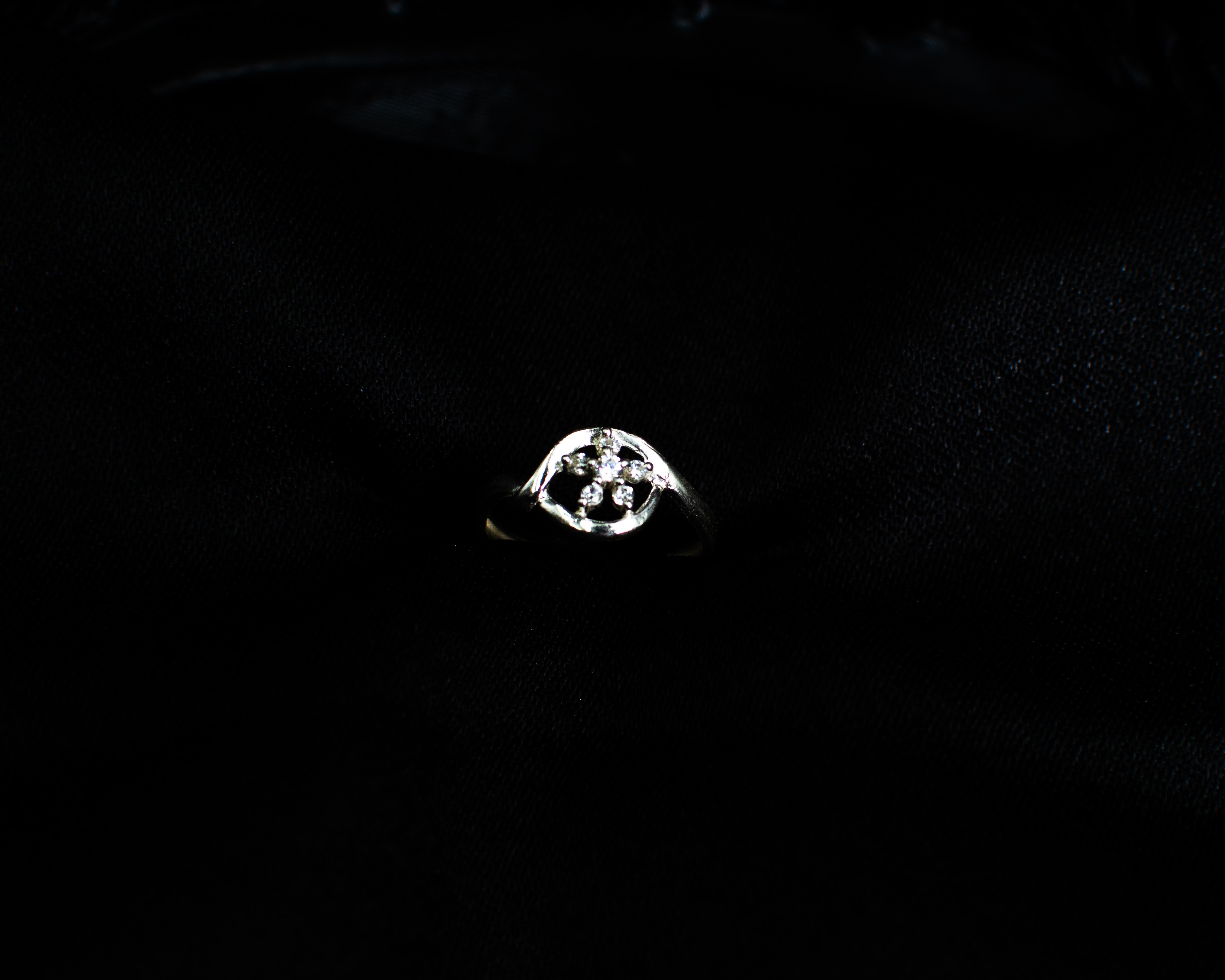 Ring 14 view 1 on black satin
