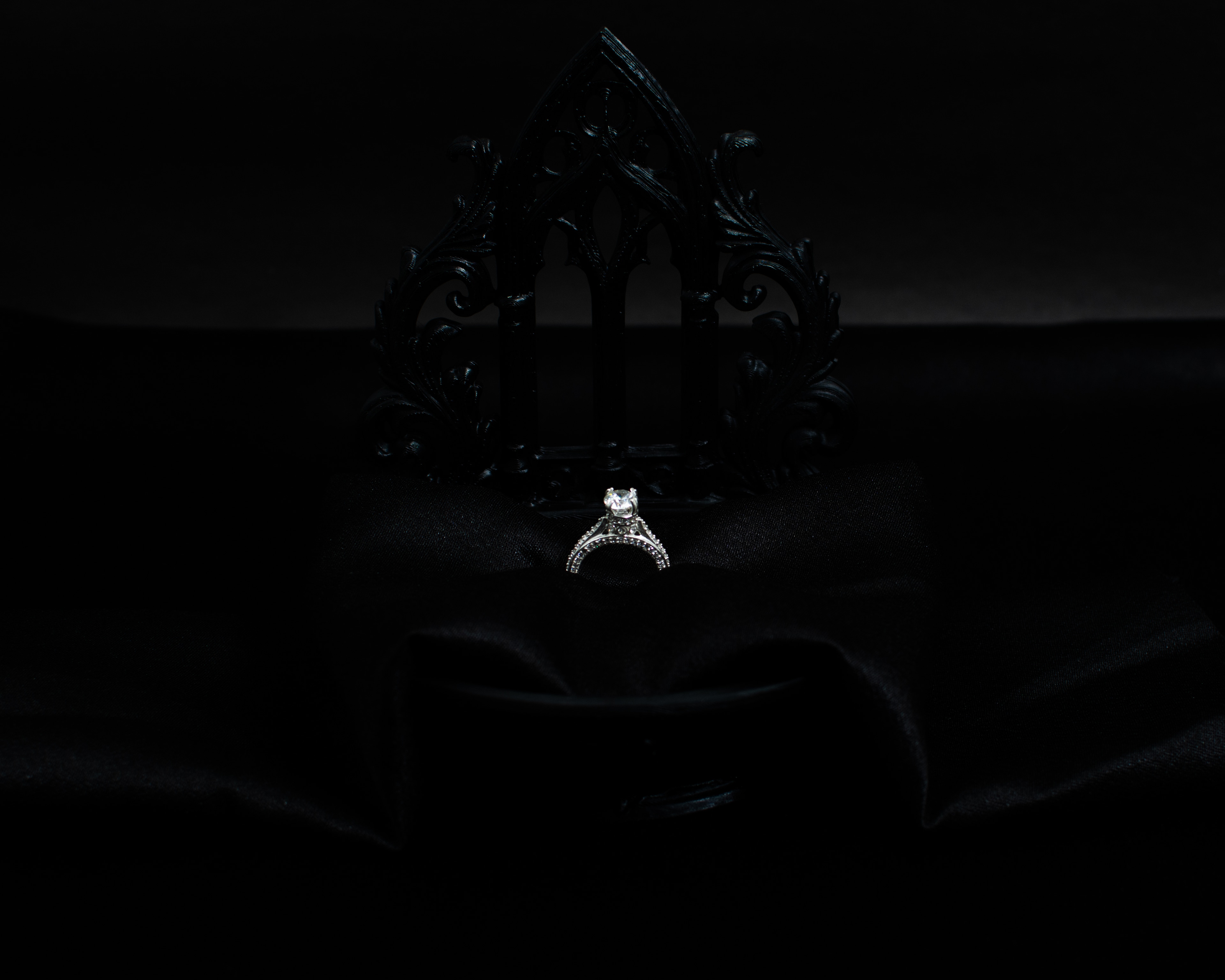 Ring 15 view 1 on black satin