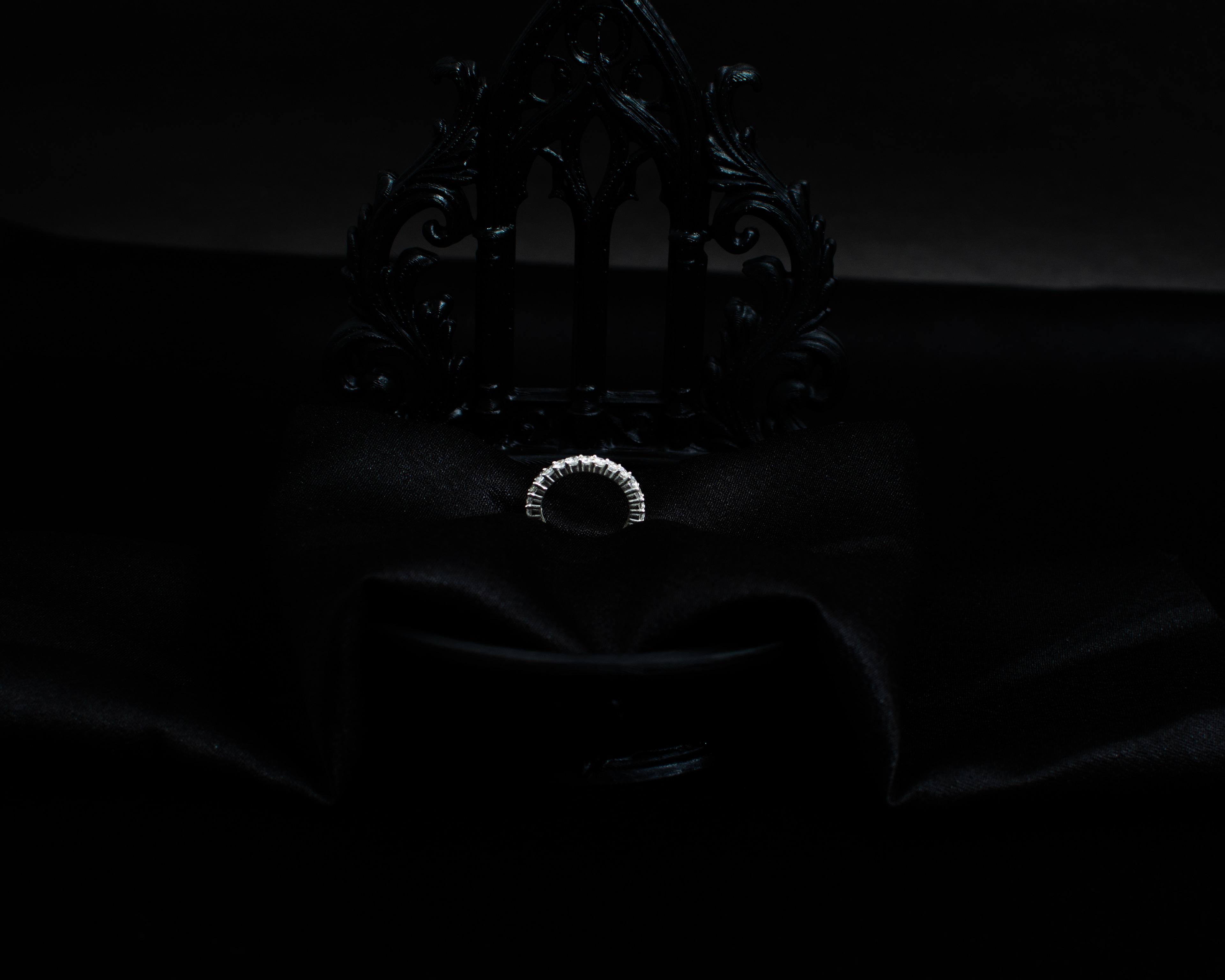 Ring 16 view 1 on black satin