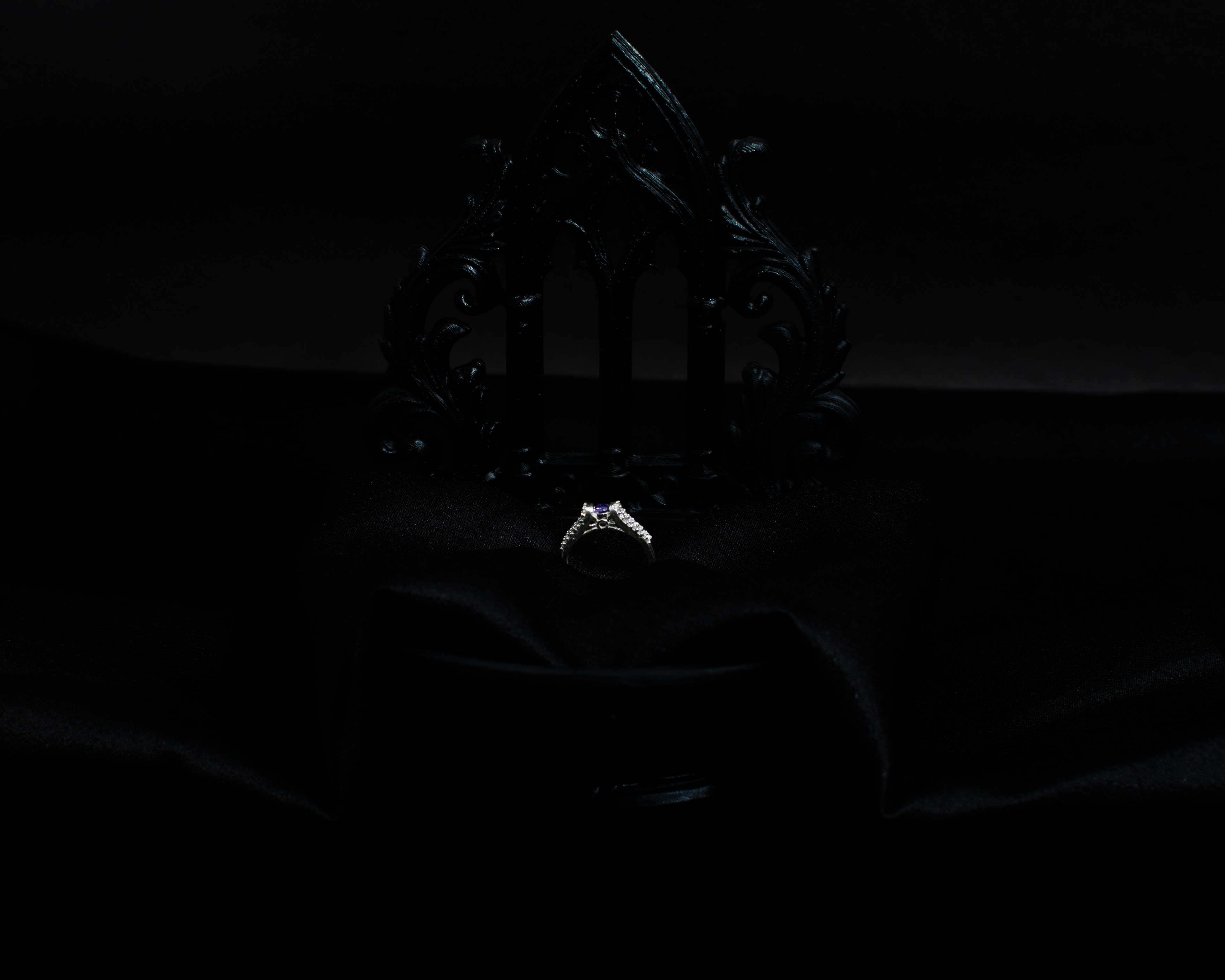 Ring 18 view 1 on black satin
