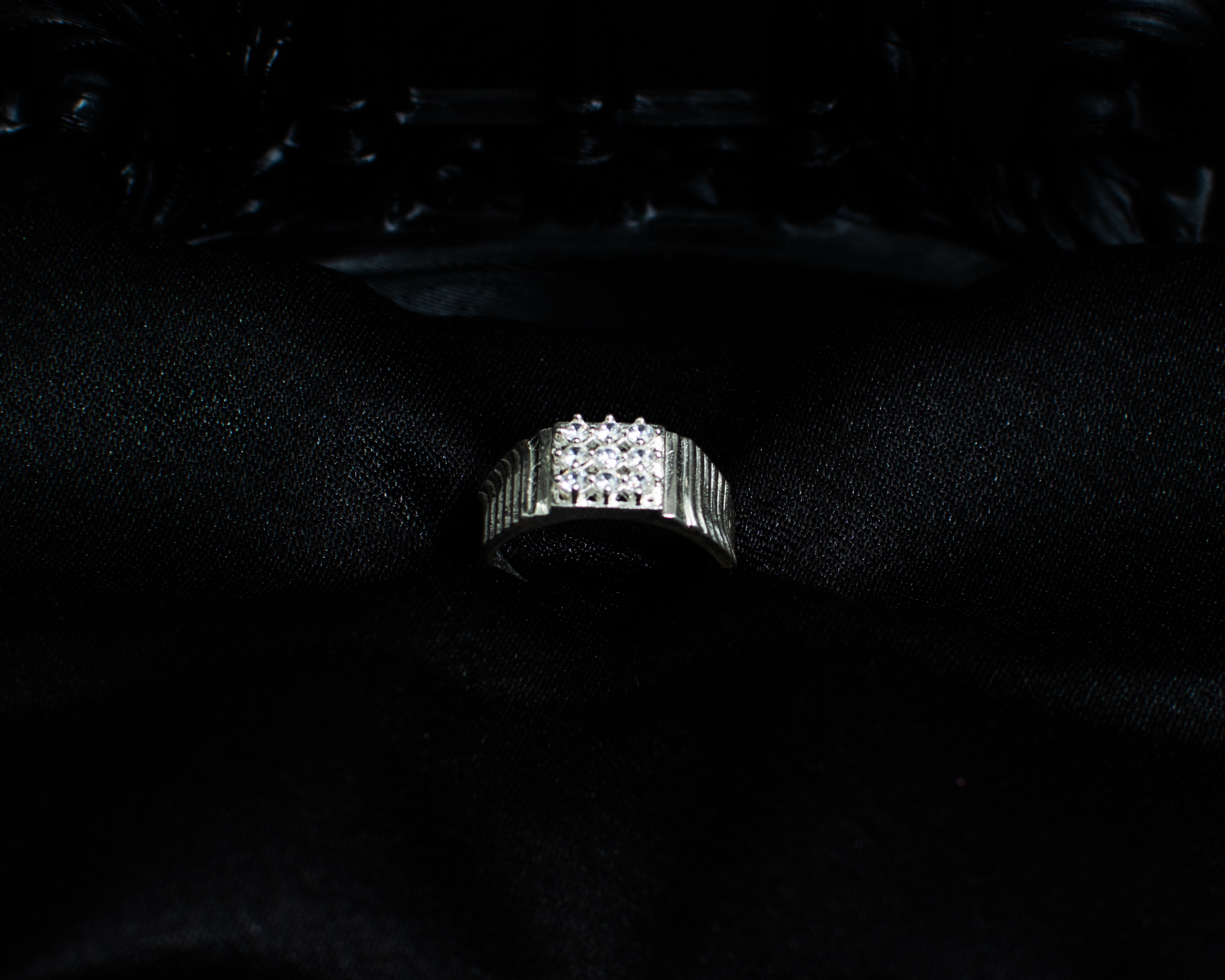 Ring 2 view 1 on black satin