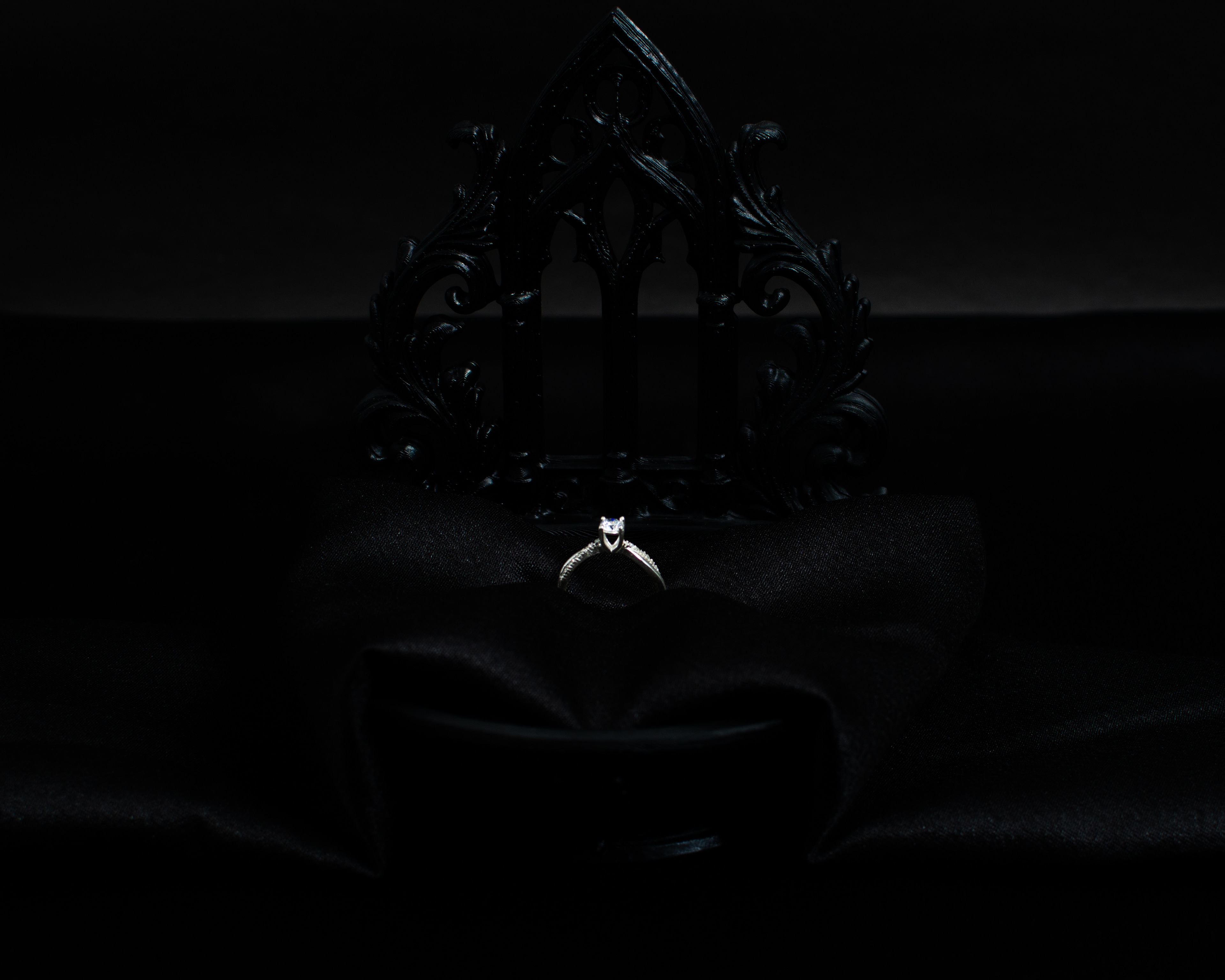 Ring 7 view 1 on black satin