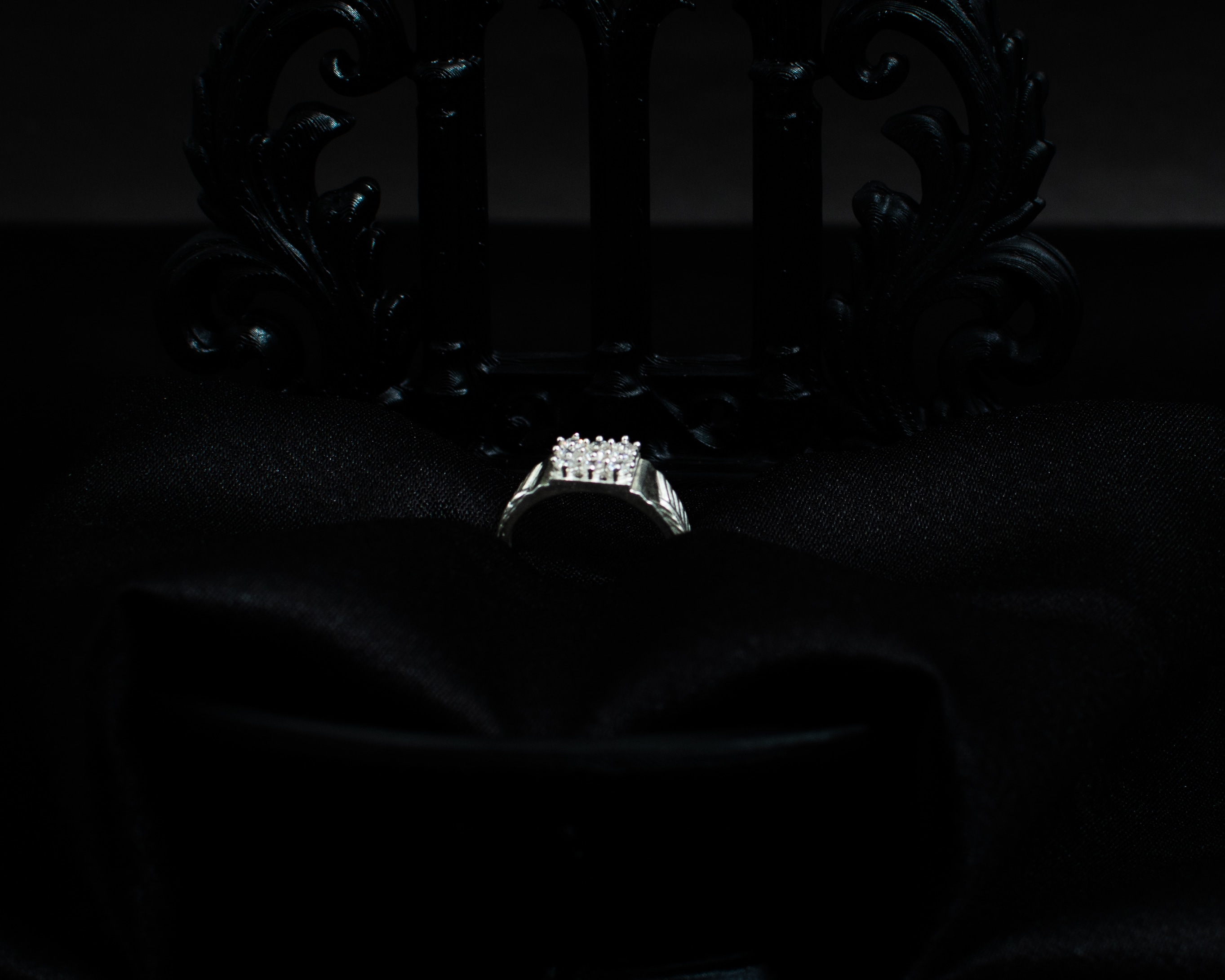Ring 9 view 1 on black satin