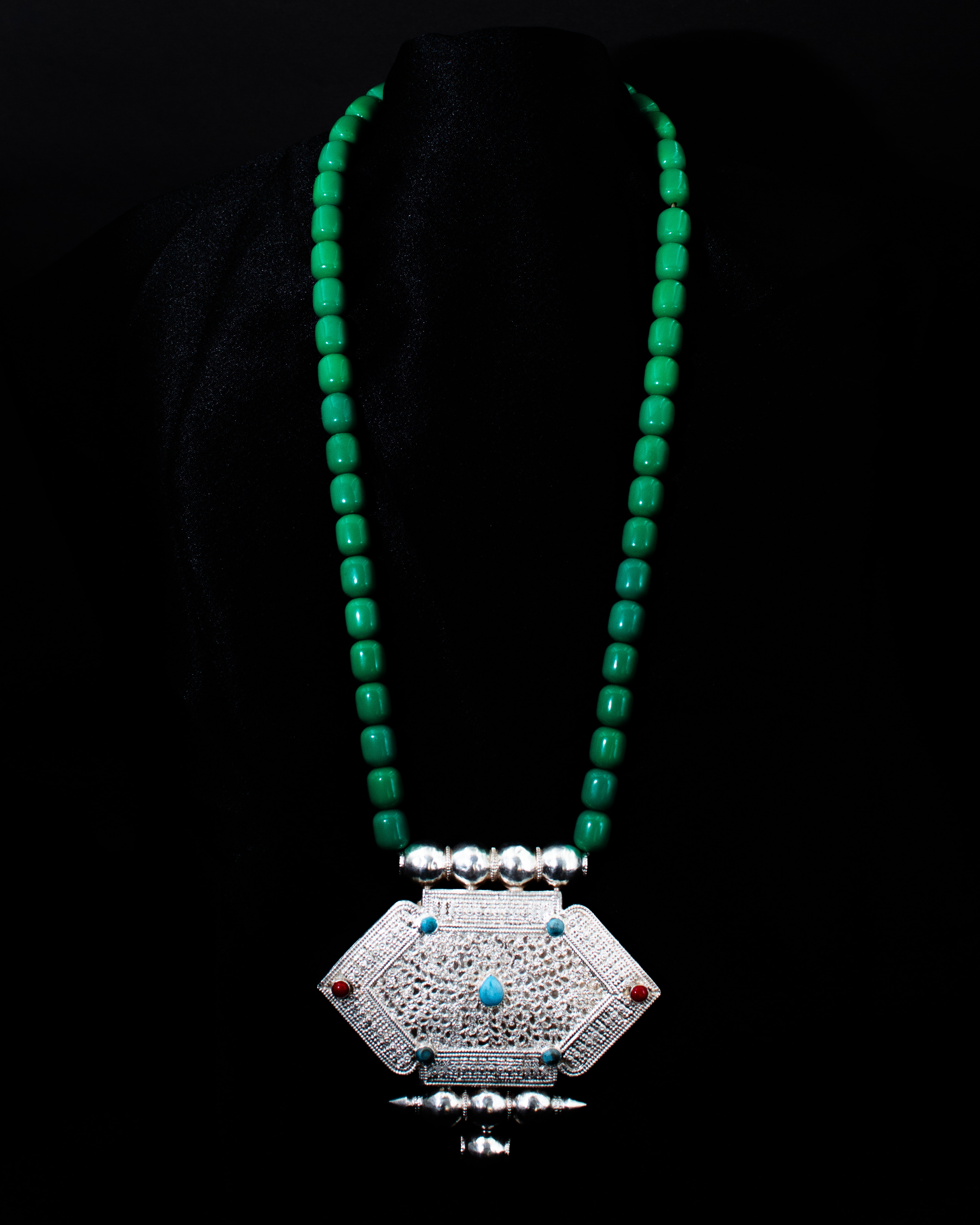 Suduk Mala necklace group on dark display